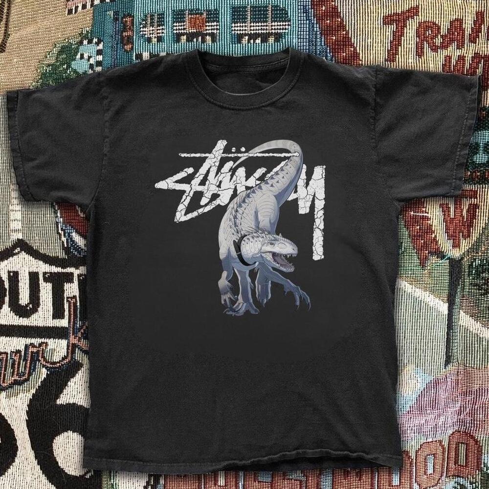 Stã¼Ssy Black Dinosaur Tee